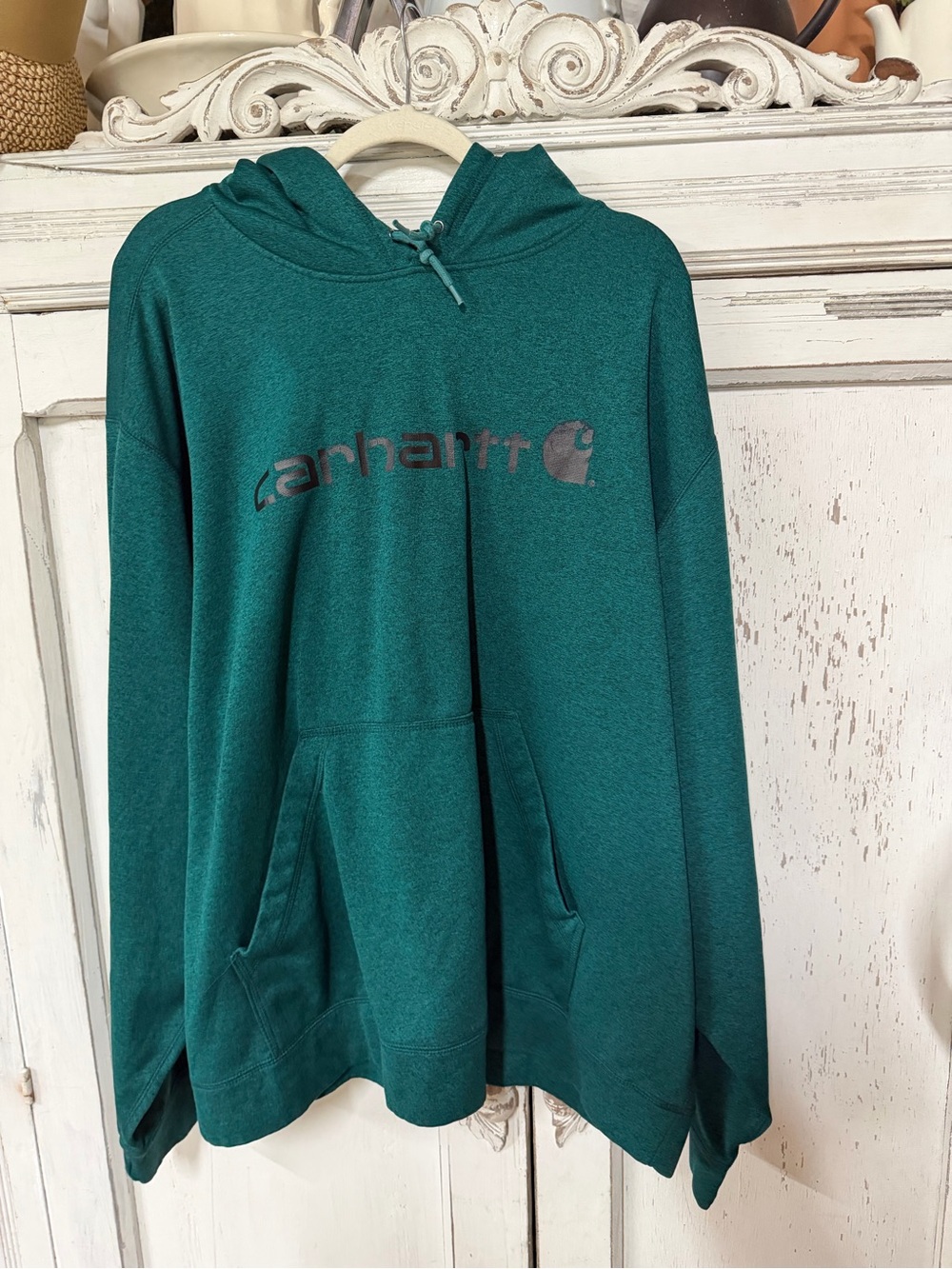 Carhartt Teal Pullover Hoodie with Logo
